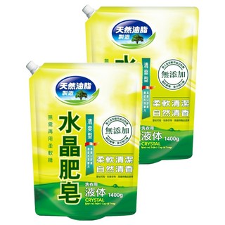 南僑水晶 水晶肥皂液體洗衣精補充包 清爽型, 1.4kg, 2包