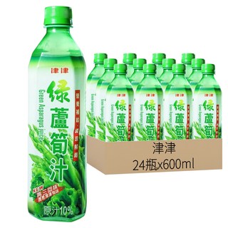 津津 綠蘆筍汁 還原蔬菜汁10% - 24瓶, 600ml