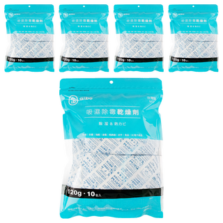 aibo 吸濕除霉乾燥劑 夾鍊袋裝 台灣製 (共50包) - 防潮除濕、居家必備, 1.2kg, 5袋