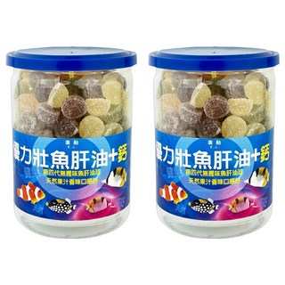 廣融 優力壯魚肝油 + 鈣 軟糖，補充兒童營養，含維他命A、D、E, 275g, 2罐
