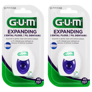 SUNSTAR 三詩達 G.U.M 超薄扁平膨脹牙線 含蠟 2030, 40m, 1個, 2個