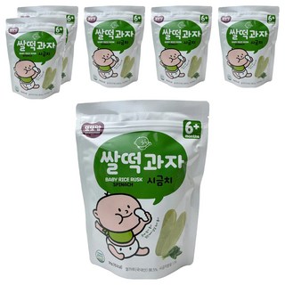 韓爸田園日記 米片片米餅, 特別設計方便寶寶抓握, 夾鏈袋包裝設計方便保管, 多種精選風味, 菠菜, 20g, 6包