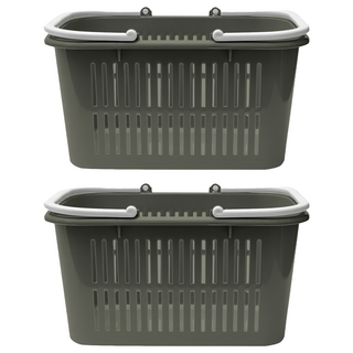 GINII 基尼 3189 多功能野餐方形提籃, 莫蘭迪綠, 2個