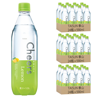 泰山 Cheers 檸檬氣泡水，0糖暢快 清爽無負擔, 590ml, 72瓶