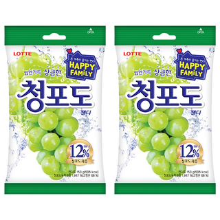 LOTTE 樂天 青葡萄果汁糖 含住滿口清香, 153g, 2包
