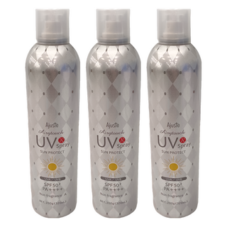 Ajuste 愛伽絲 高效防曬噴霧 SPF50+ PA++++ 無香料 防水防汗 200g, 320ml, 3瓶