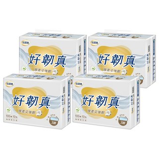 倍潔雅 好韌真 抽取式衛生紙 3層 100張, 10包, 4袋