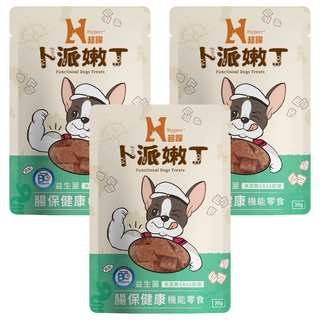Hyperr 超躍 卜派嫩丁 狗狗腸保健康機能零食, 3包, 雞肉, 30g
