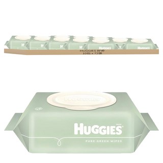 HUGGIES 好奇 Nature Care Plus+ 掀蓋式 寶寶濕巾, 72張, 10包