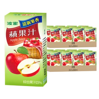 波蜜 蘋果汁, 48入, 300ml
