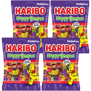 HARIBO哈瑞寶葡萄味Q軟糖 Q彈口感 獨立包裝 德國百年品牌 安心美味, 80g, 4包