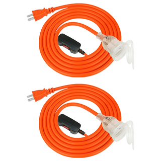 PowerSync 包爾星克 2P 1對1帶燈防水蓋動力延長線 TPSIN1DN3100, 10m, 橘色, 2條