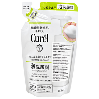 Curel 珂潤 潤浸保濕洗顏慕絲控油 補充包, 130ml, 1包