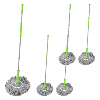 免手洗擰水旋轉拖把 輕鬆給水 一擰即乾 使用方便 懸掛收納設計 不占空間 強效吸水 清潔更高效, 5支