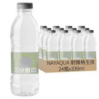 NAYAQUA 耐雅格生技 三分甜 PH7.5 微鹼性離子水, 330ml, 24瓶