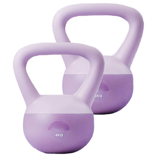 FOSO 壺鈴小啞鈴,紫色,4kg,2個 - 居家健身, 輕巧便攜, 鍛鍊手臂核心