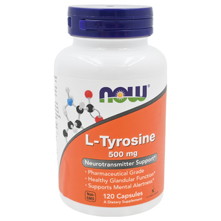 NOW 酪胺酸膠囊, 120顆, 84g, 1罐