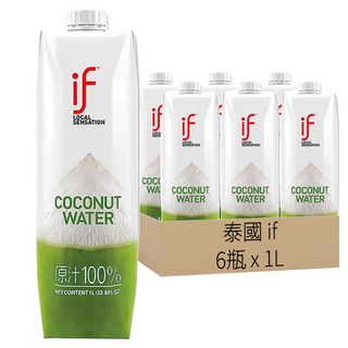 泰國 if 純椰子汁6入組, 6L, 1組