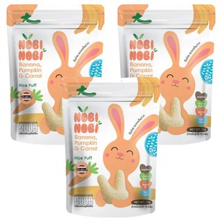 NOBI NOBI 娜比 兔兔小米菓, 15g, 3包, 香蕉蔬果