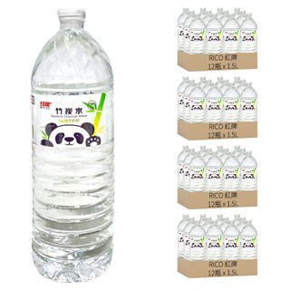 RICO 紅牌 埔里竹炭水, 1.5L, 48瓶