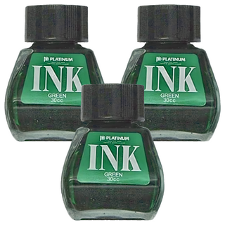 PLATINUM 白金牌 鋼筆專用墨水 INK-400, 綠色, 3瓶