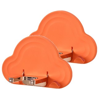 吹風機摺疊收納置物架 2個 橙色 免打孔浴室吹風機架