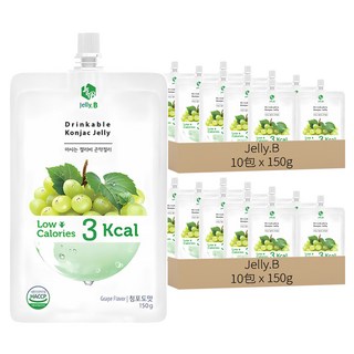 Jelly.B 低卡蒟蒻果凍 青葡萄味, 150g, 20包