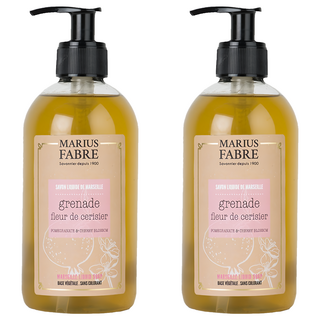 MARIUS FABRE 法鉑馬賽肥皂 香氛液體皂 櫻花石榴 400ml 法國原裝進口 溫和潔淨 全家適用, 2瓶