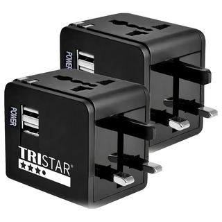 TRISTAR 三星牌 萬國充電器轉換插頭 3孔 TS-USB170, 2個, 6.3cm, 霧夜黑