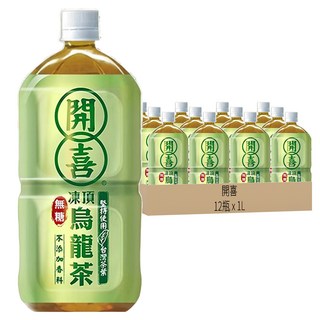 開喜烏龍茶 無糖, 1L, 12瓶