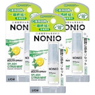 LION 獅王 NONIO 終結口氣淨涼噴劑 澄橘薄荷 5ml, 3瓶