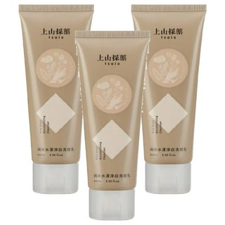 tsaio 上山採藥 純米水漾淨白洗顏乳 米糠萃取 有效鎖水保濕 溫和洗淨, 100g, 3條