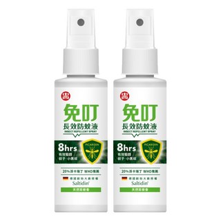 免叮 長效防蚊液 適用於小黑蚊(臺灣鋏蠓) 8小時, 80ml, 2瓶