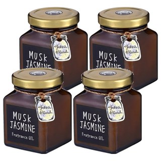 John's Blend 芳香膏 麝香茉莉花 適用於客廳/玄關/更衣間/廁所/辦公室 時尚簡約玻璃果醬瓶身設計, 135g, 4罐