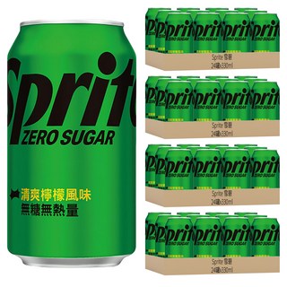 Sprite 雪碧 ZERO SUGAR 無糖零卡 清爽檸檬風味 易開罐, 330ml, 96罐