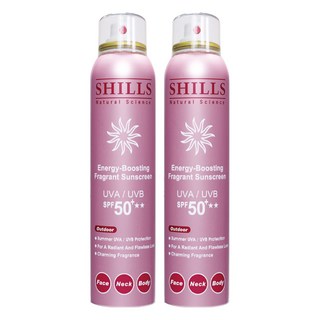 SHILLS 舒兒絲 很耐曬超清爽香氛美肌美白防曬冰鎮噴霧 SPF50+ 戶外防曬首選, 180ml, 2件