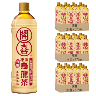 開喜 凍頂烏龍茶 有糖, 575ml, 72瓶