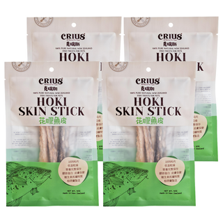 CRIUS 克瑞斯 花膠魚皮狗零食 鱈魚皮 紐西蘭製造, 50g, 4包