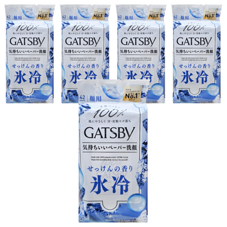 GATSBy 潔面濕紙巾 超值包 沁涼皂香, 5包