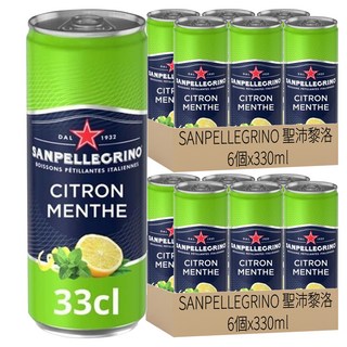 SANPELLEGRINO 聖沛黎洛 氣泡水果飲料 檸檬薄荷口味, 330ml, 12個