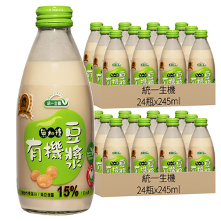 統一生機 無加糖豆漿, 245ml, 48瓶