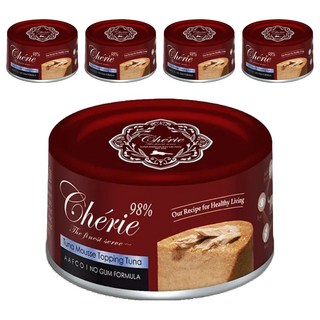 Cherie 法麗 全方位無膠主食貓罐 全貓適用, 5個, 80g, 鮪魚慕斯 + 鮪魚