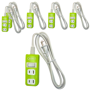 Tyson 太順電業 QPOWER 2孔1開3插 延長線插座 TS-213B 萊姆色 台灣製, 1.2m, 6條