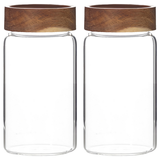 WORTH IT 渥思 日式相思木密封玻璃罐 580ml 密封罐 食品收納罐, 2個, 單件