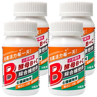 小麥購物 B群綜合維他命膠囊 A120, 30顆, 37g, 4罐