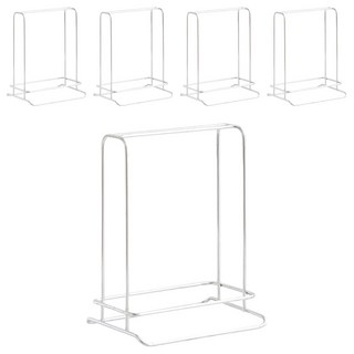 不鏽鋼衣架整理收納架, 5個, 銀色
