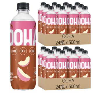 OOHA 氣泡飲 水蜜桃烏龍茶, 500ml, 48瓶
