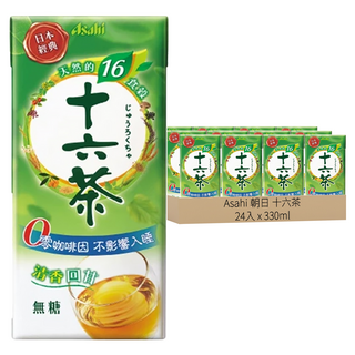 Asahi 朝日 十六茶 經典無糖, 零咖啡因配方, 24入, 330ml