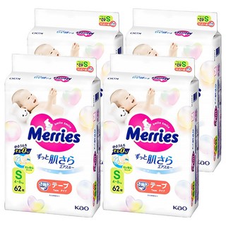 Merries 妙而舒 日本境內版 金緻柔點透氣黏貼型尿布, 248片, S