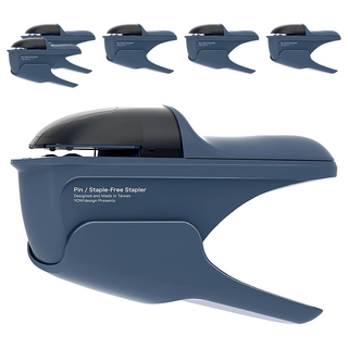 urban prefer PIN 無針釘書機 簡單固定 適用於輕薄文件, 深海藍, 6個
